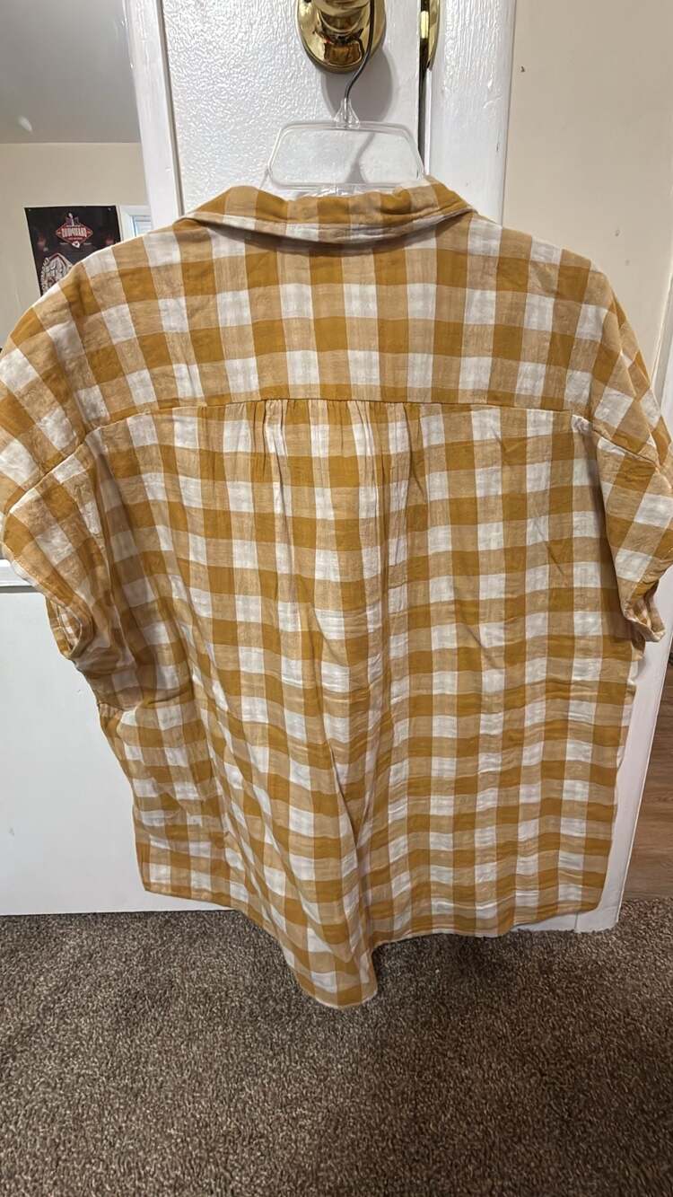 Maurices Gingham Dolman Button Up Shirt - Picture 2 of 2